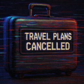 ✈️ 5 Travel Mistakes to Avoid This Summer Travel plans cancelled: glitched icon set in flat 3d style for chaos and suitcase themes.